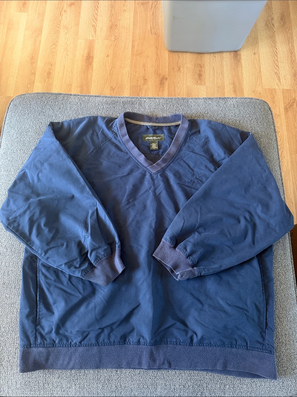Eddie Bauer Men's V-Neck Pullover Jacket- Navy Blue Grandpacore
